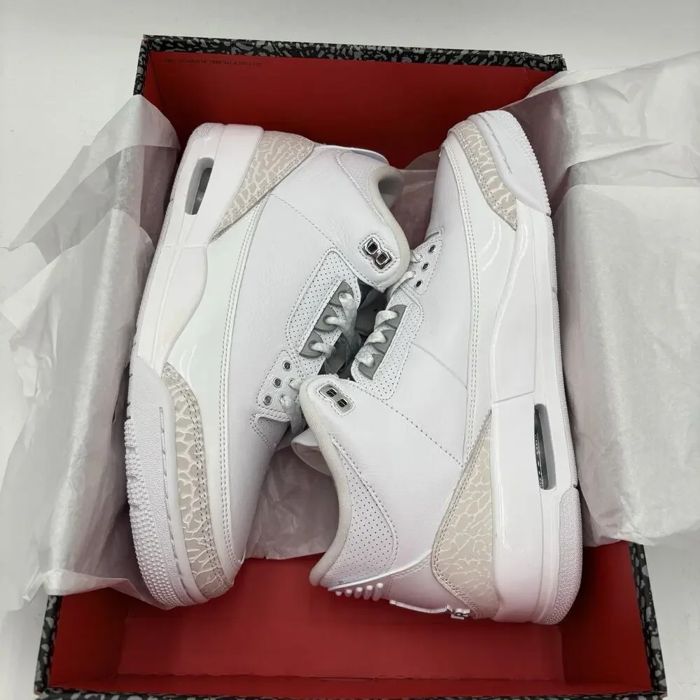 Jordan Air Jordan 3 Retro White Silver Sneakers CT8532 111 Mens Size 10.5 NEW